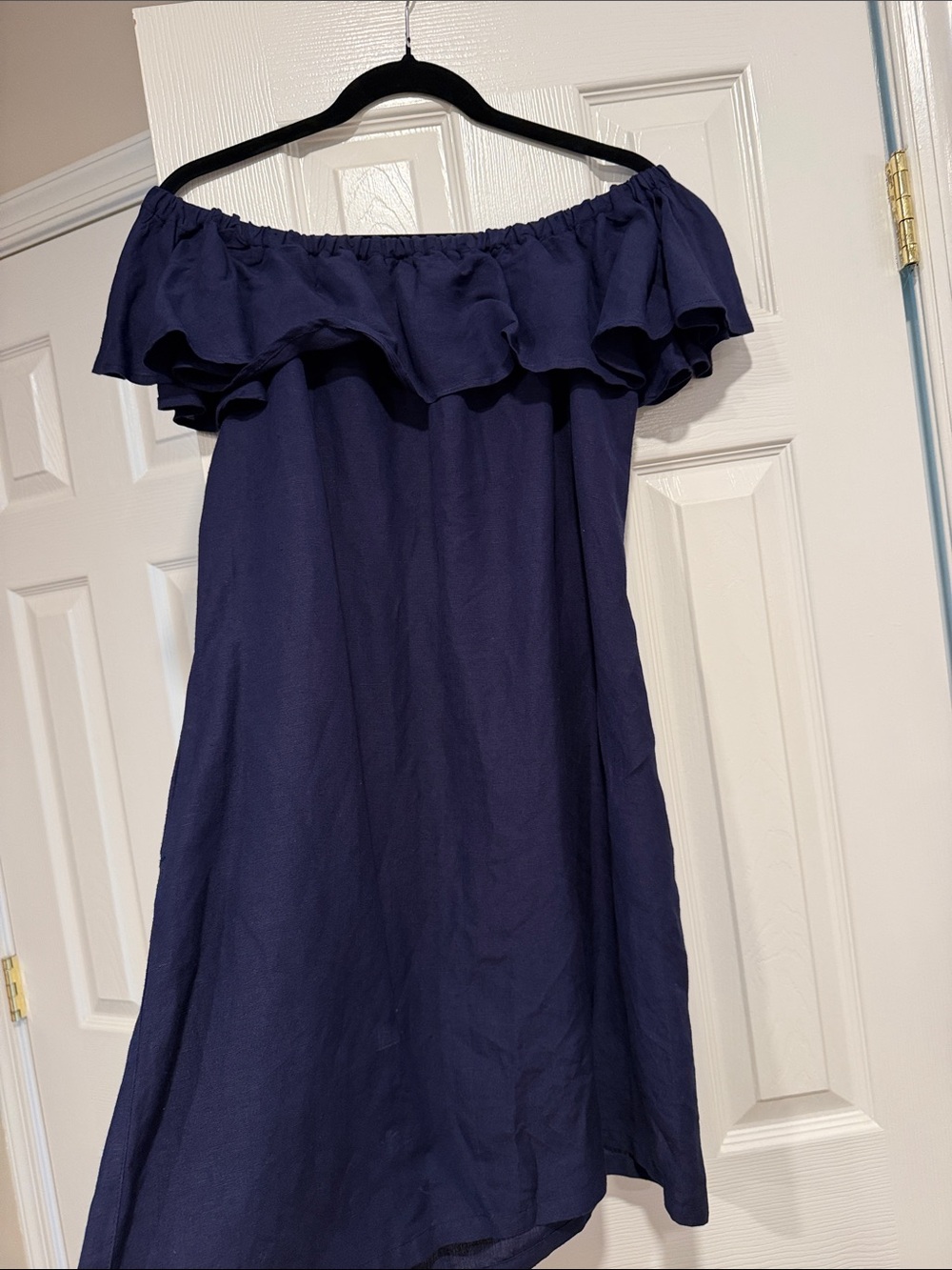 Tommy Bahama Navy One-Shoulder Ruffle Dress
